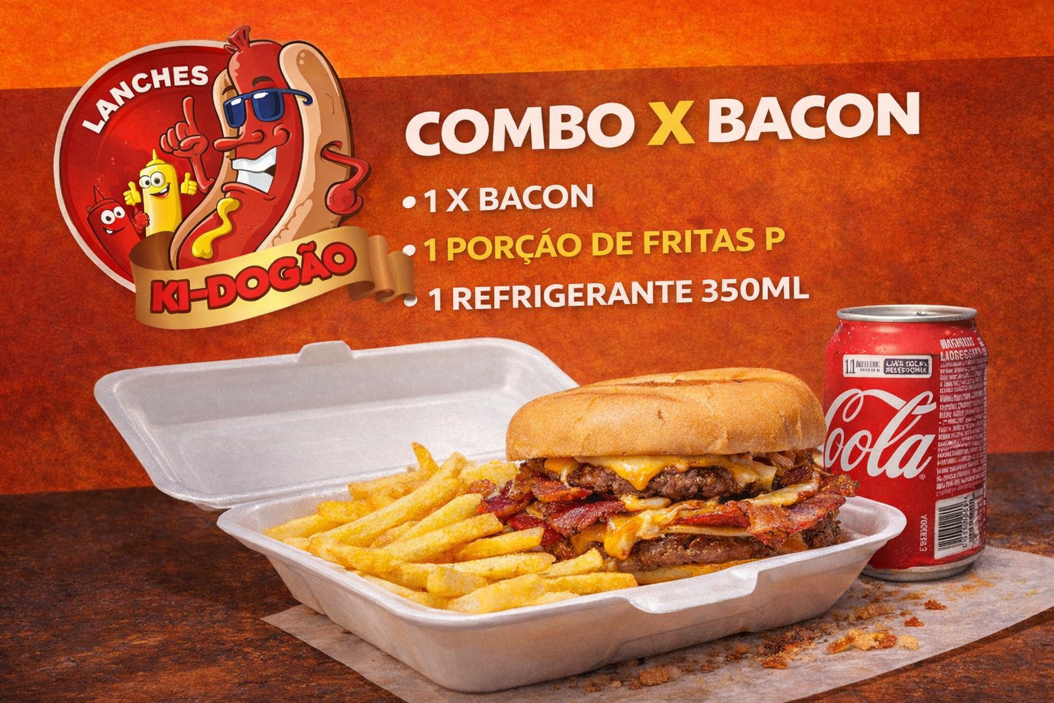 Combo X-Bacon — lanche artesanal zona norte SP